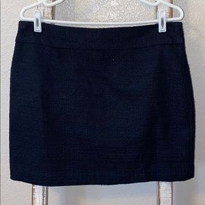 Navy Tweed Mini Pencil Skirt